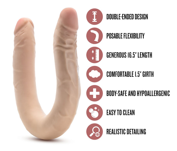 Dr Skin - Dr. Skin Plus 16,5” Biegsamer Doppel-Dildo Beige