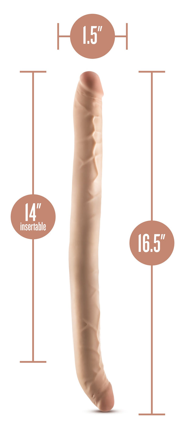 Dr Skin - Dr. Skin Plus 16,5” Biegsamer Doppel-Dildo Beige