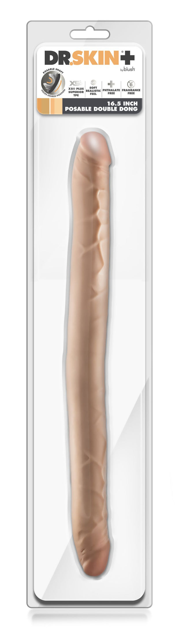 Dr Skin - Dr. Skin Plus 16,5” Biegsamer Doppel-Dildo Beige