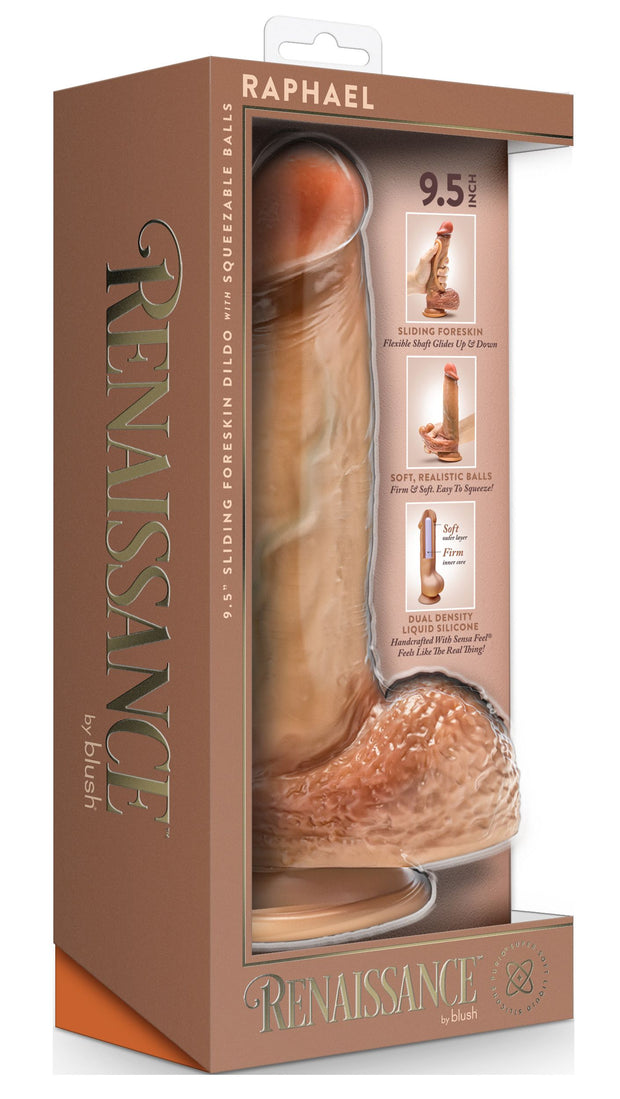Blush - Renaissance Raphael Dildo mit Verschiebbarem Vorhaut - 24 cm