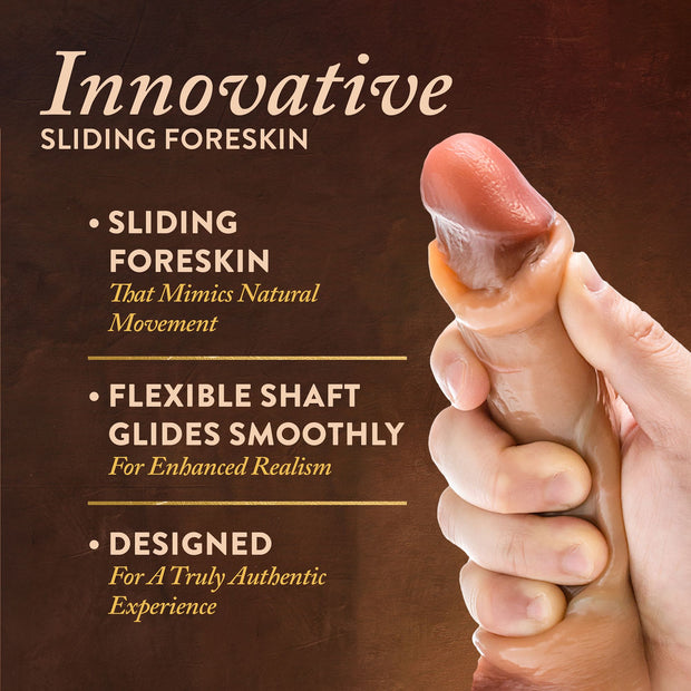 Blush - Renaissance DaVinci Dildo mit Verschiebbarem Vorhaut - 20 cm