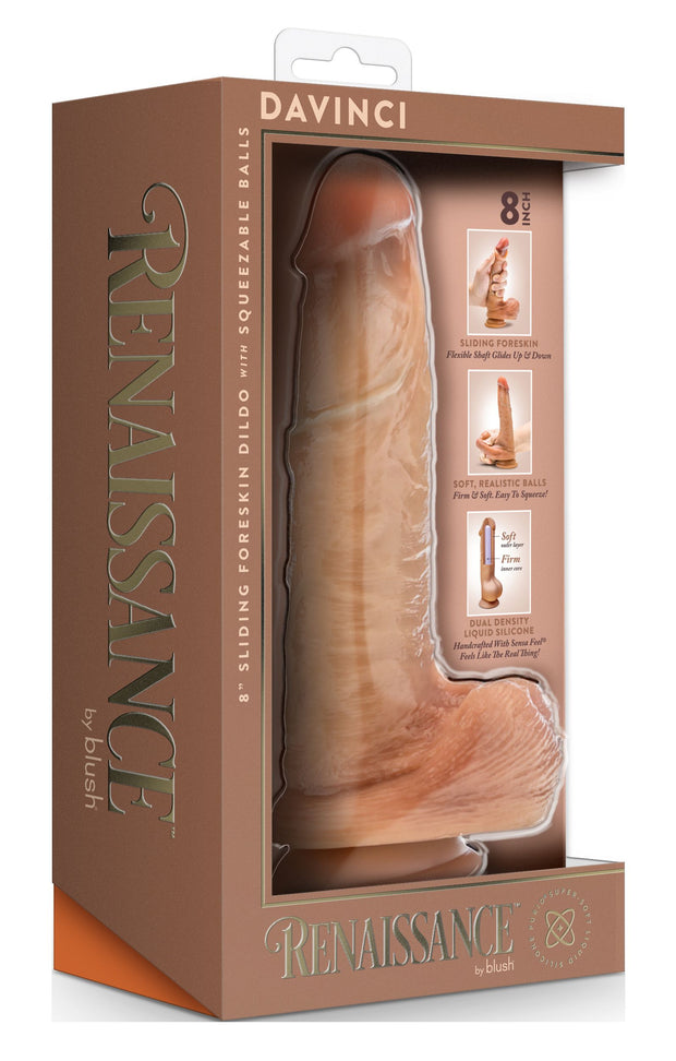 Blush - Renaissance DaVinci Dildo mit Verschiebbarem Vorhaut - 20 cm