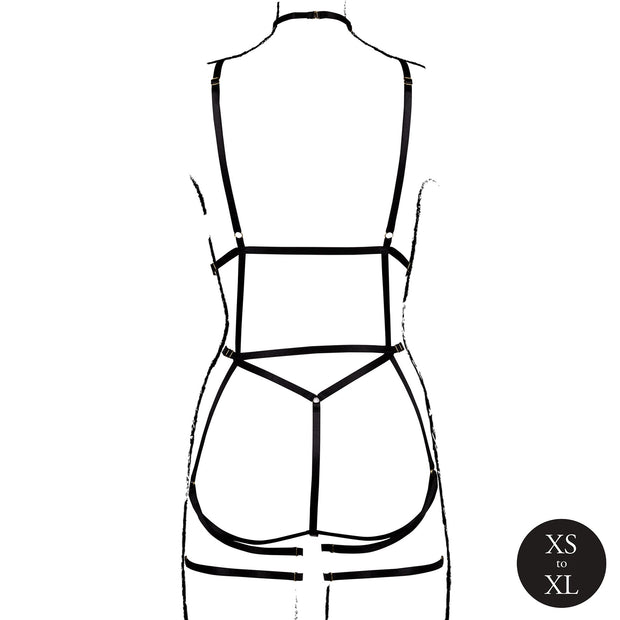 Le Desir - Strappy Open Cup Body Harness Einheitsgröße - Schwarz