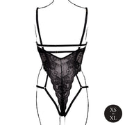 Le Désir – Spitzen-Body mit offenen Cups und Bügeln – Schwarz