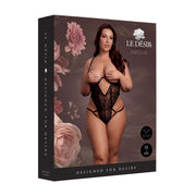 Le Désir – Spitzen-Body mit offenen Cups und Bügeln – Schwarz