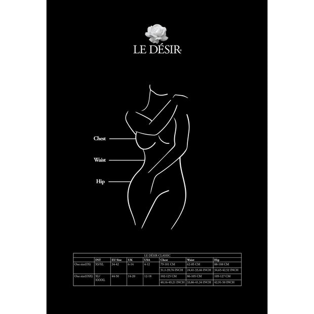 Le Desir - Body de liguero con encaje y red - Negro