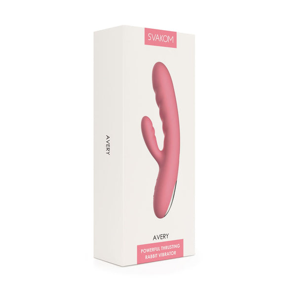 SVAKOM - Avery Stoßender Rabbit Vibrator - Erdbeerrosa