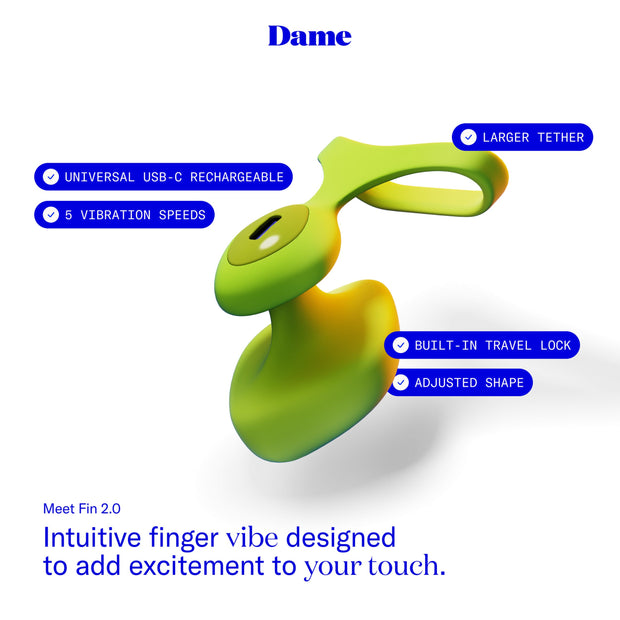 Dame - Fin 2.0 Finger-Vibrator - Citrus