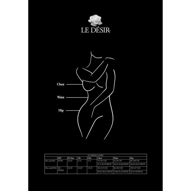 Le Desir - Strapsgürtel-Bodystocking im Zaunnetz-Look - Queen Size - Schwar