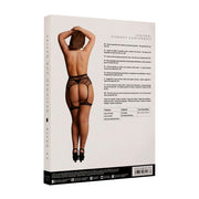 Le Désir – Gestreifter Netz-Jarretelgürtel Queen Size - Schwarz