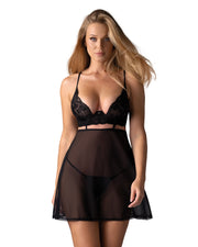 Obsessive - Nutris Babydoll & String - Schwarz
