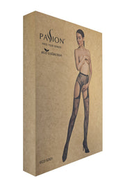 Passion ECO - Strumpfhose mit offenem Schritt und Strapshalter - Weiß