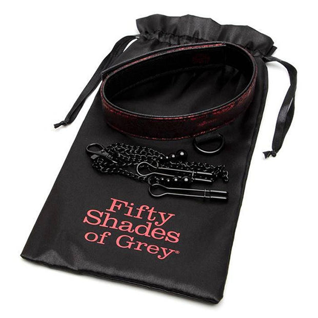 Fifty Shades of Grey – Sweet Anticipation Halsband mit Brustklemmen – Rot