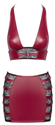 Cottelli PARTY – Crop Top & Minirock Set – Rot