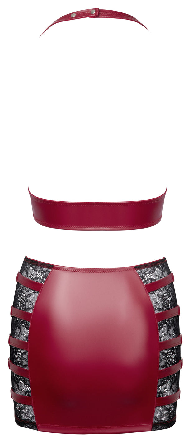 Cottelli PARTY – Crop Top & Minirock Set – Rot