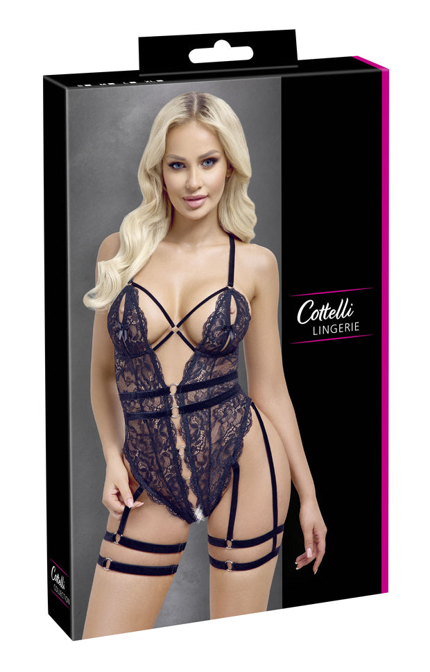 Cottelli LINGERIE – Höschenbody ohne Schritt – Schwarz