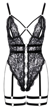 Cottelli LINGERIE – Höschenbody ohne Schritt – Schwarz