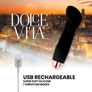 DOLCE VITA - AUFLADBARER VIBRATOR EINE SCHWARZE 7-GESCHWINDIGKEIT