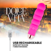 DOLCE VITA - AUFLADBARER VIBRATOR SECHS ROSA 7 GESCHWINDIGKEITEN