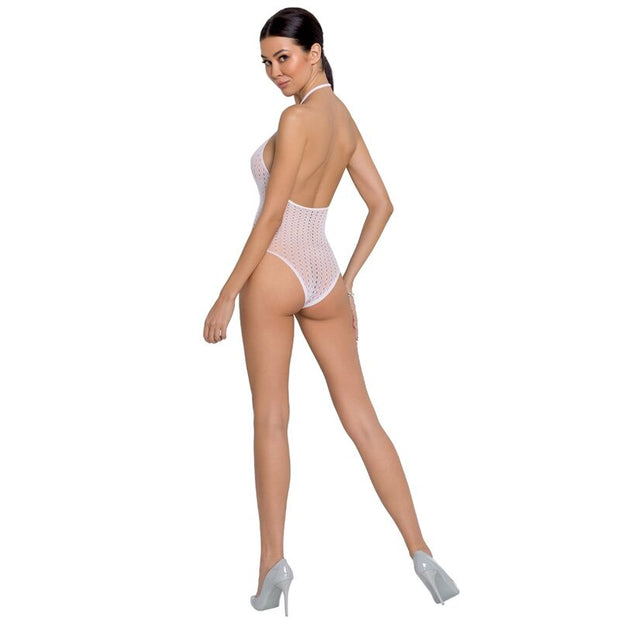 PASSION - WOMAN BS088 WEISSER BODYSTOCKING, EINE GRÖSSE