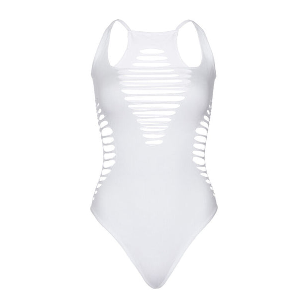 LEG AVENUE - BODY TANGA RACERBACK WEISS