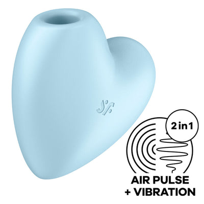 SATISFYER - CUTIE HEART AIR PULSE STIMULATOR & VIBRATOR BLAU