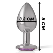 INTENSE - ANALPLUG AUS ALUMINIUMMETALL MIT VIOLETTEM KRISTALL, GRÖSSE M