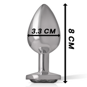INTENSE - ANALPLUG AUS ALUMINIUMMETALL MIT SCHWARZEM GLAS, GRÖSSE M