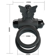 PRETTY LOVE - DOPPELVIBRIERRING MIT SCHWARZEM STIMULATOR