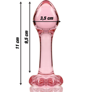 NEBULA SERIES BY IBIZA - MODELL 2 ANALPLUG BOROSILIKATGLAS ROSA 11 CM -O- 3.5 CM