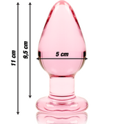NEBULA SERIES BY IBIZA - MODELL 3 ANALPLUG BOROSILIKATGLAS ROSA 11 CM -O- 5 CM
