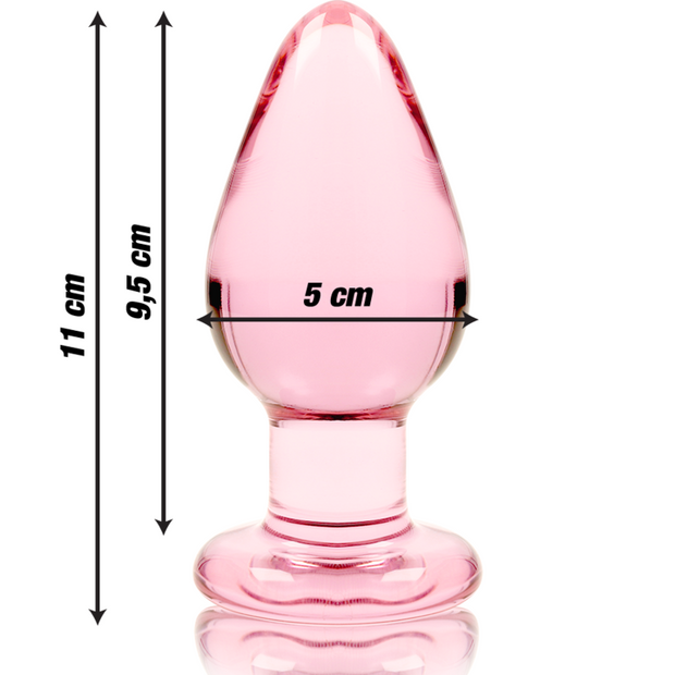 NEBULA SERIES BY IBIZA - MODELL 3 ANALPLUG BOROSILIKATGLAS ROSA 11 CM -O- 5 CM