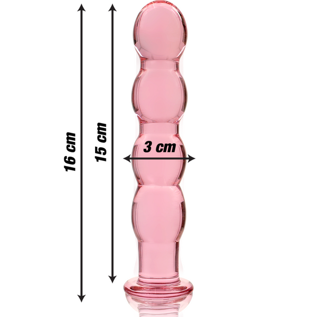 NEBULA SERIES BY IBIZA - MODELL 10 DILDO BOROSILIKATGLAS ROSA 16.5 CM -O- 3.5 CM