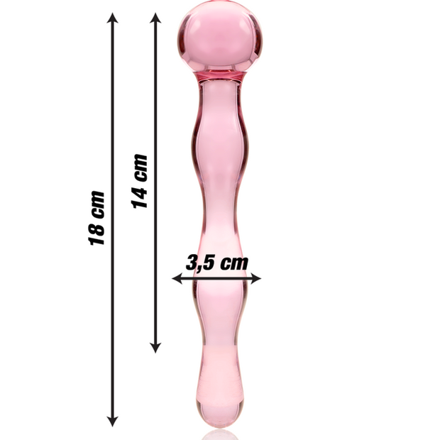 NEBULA SERIES BY IBIZA - MODELL 13 DILDO BOROSILIKATGLAS ROSA 18 CM -O- 3.5 CM