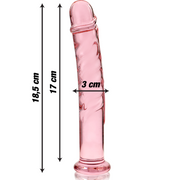 NEBULA SERIES BY IBIZA - MODELL 16 DILDO BOROSILIKATGLAS ROSA 18.5 CM -O- 3 CM