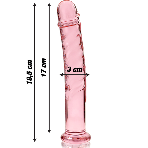 NEBULA SERIES BY IBIZA - MODELL 16 DILDO BOROSILIKATGLAS ROSA 18.5 CM -O- 3 CM