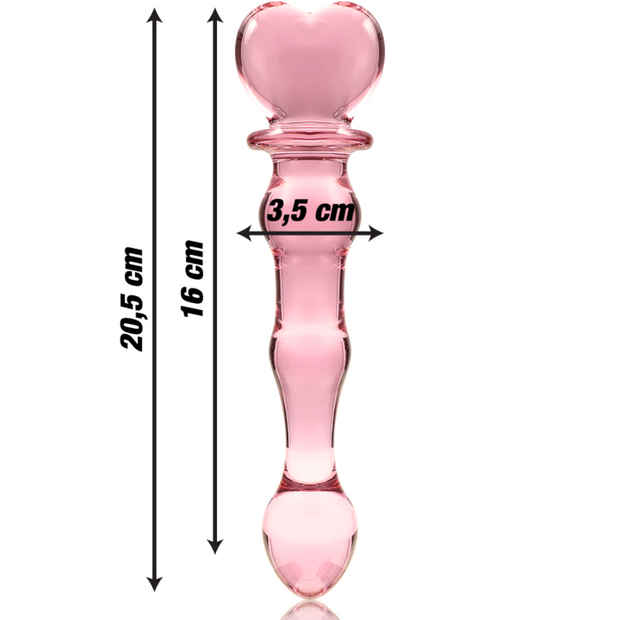 NEBULA SERIES BY IBIZA - MODELL 21 DILDO BOROSILIKATGLAS ROSA 20.5 CM -O- 3.5 CM