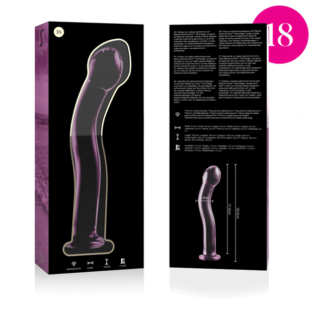 NEBULA SERIES BY IBIZA - MODELL 18 DILDO BOROSILIKATGLAS ROSA 18.5 CM -O- 3.5 CM