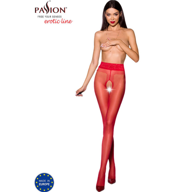 PASSION - TIOPEN 001 ROTE STRUMPFHOSE 3/4 20 DEN