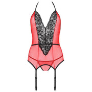 PASSION - PEONIA KORSETT EROTISCHE LINIE ROT L/XL