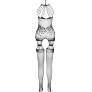PASSION - BS095 SCHWARZER BODYSTOCKING, EINE GRÖSSE