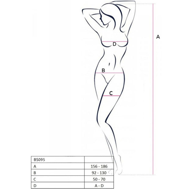 PASSION - BS095 WEISSER BODYSTOCKING, EINE GRÖSSE