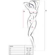 PASSION - BS096 WEISSER BODYSTOCKING, EINE GRÖSSE