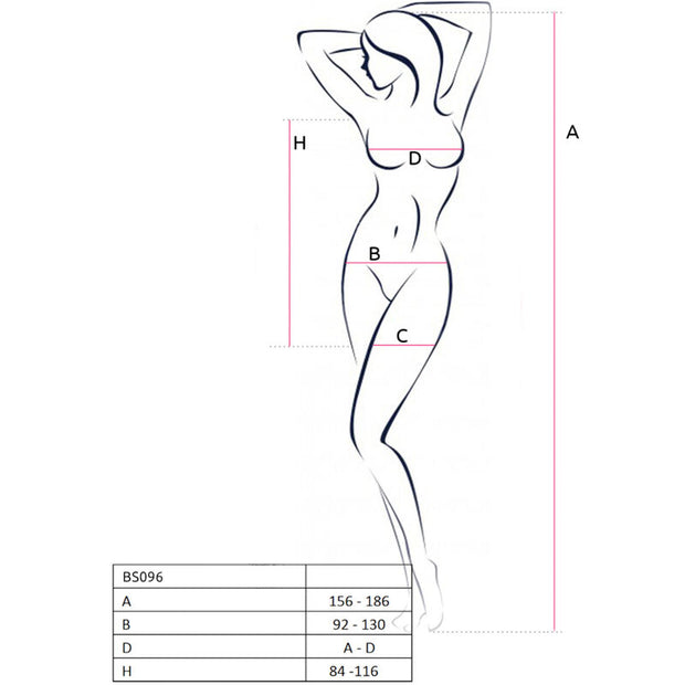 PASSION - BS096 WEISSER BODYSTOCKING, EINE GRÖSSE
