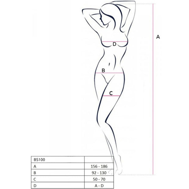 PASSION - BS100 WEISSER BODYSTOCKING, EINE GRÖSSE