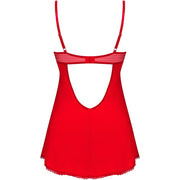 OBSESSIVE - INGRIDIA CHEMISE & TANGA ROT XS/S