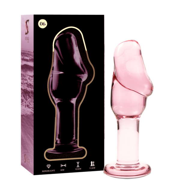 NEBULA SERIES BY IBIZA - MODELL 6 ANALPLUG BOROSILIKATGLAS ROSA 12.5 CM -O- 4 CM