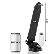 BASECOCK - REALISTISCHER VIBRATOR MIT FERNBEDIENUNG SCHWARZ 21 CM -O- 4 CM