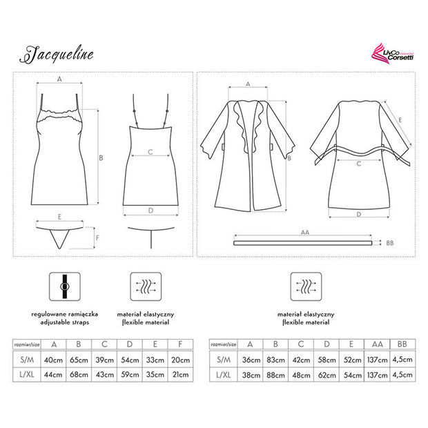 LIVCO CORSETTI FASHION - JACQUELINE LC 90249 MORGENMANTEL + HEMD + PANTY MARINEBLAU S/M