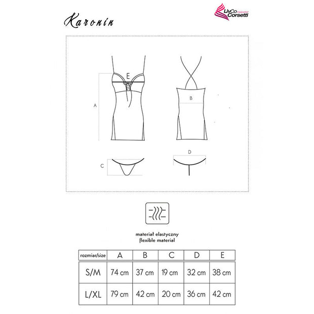 LIVCO CORSETTI FASHION - KARONIN LC 90628 HEMD + HOSE SCHWARZ L/XL